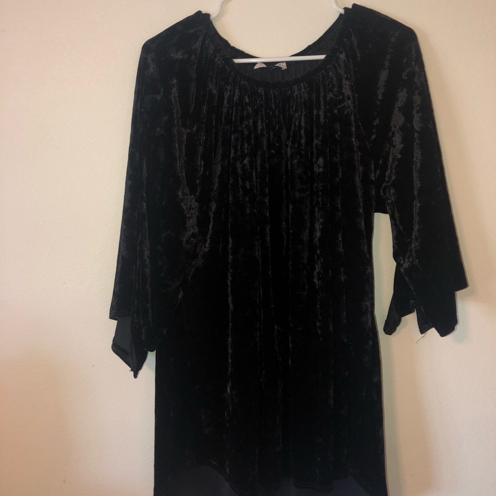 Black velvet tunic
